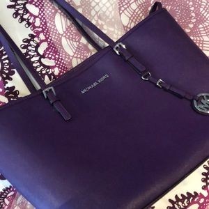 Large Michael Kors jet set tote purple purse